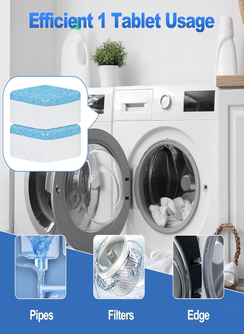 24PCS Washing Machine Cleaner Effervescent Tablets, Deep Descaling Stain & Odor Remover, Disinfect Washing Machine Tub, Suitable for Front & Top Load Washer - Image 4