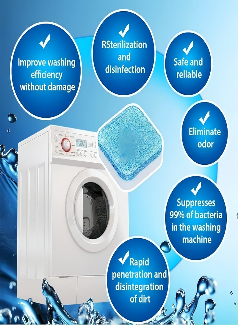 24PCS Washing Machine Cleaner Effervescent Tablets, Deep Descaling Stain & Odor Remover, Disinfect Washing Machine Tub, Suitable for Front & Top Load Washer - Image 5