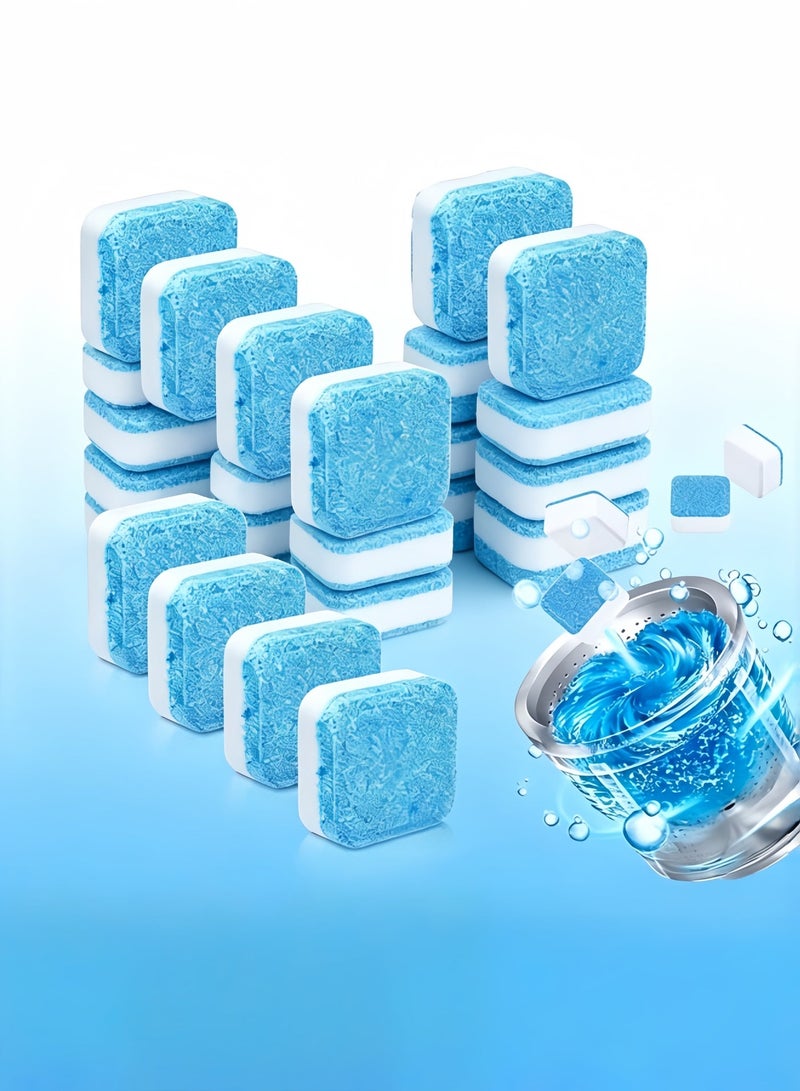 24PCS Washing Machine Cleaner Effervescent Tablets, Deep Descaling Stain & Odor Remover, Disinfect Washing Machine Tub, Suitable for Front & Top Load Washer - Image 1