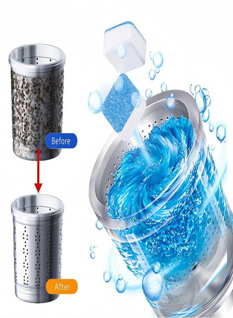 24PCS Washing Machine Cleaner Effervescent Tablets, Deep Descaling Stain & Odor Remover, Disinfect Washing Machine Tub, Suitable for Front & Top Load Washer - Image 2