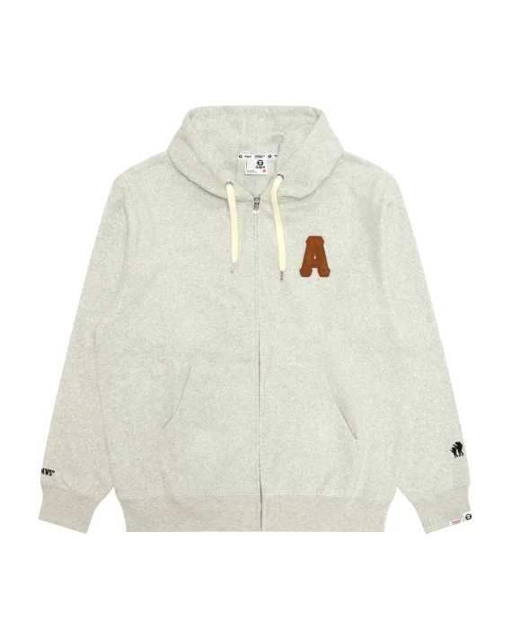 AAPE "A" patch zip-up hoodie