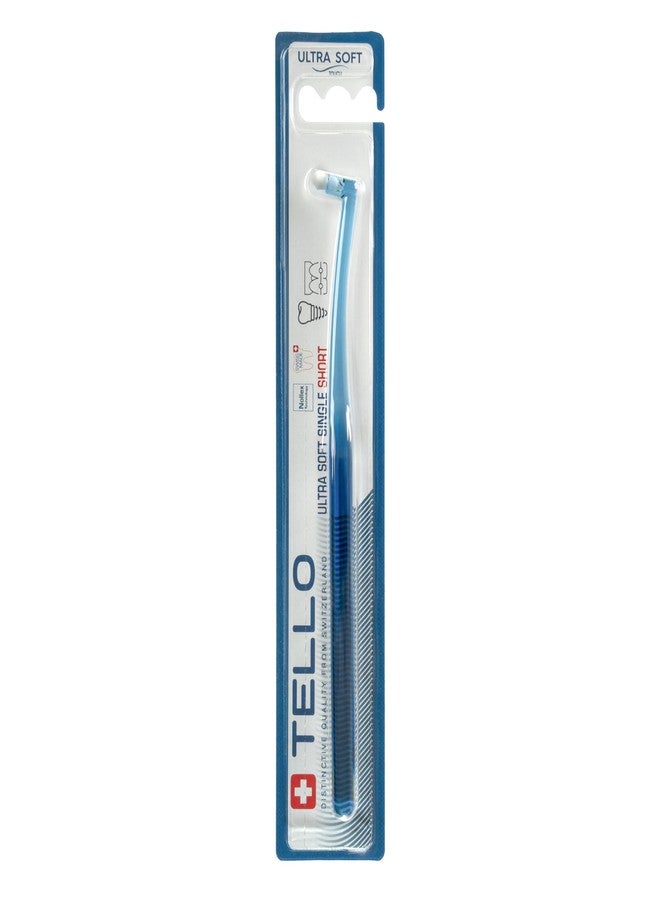 TELLO 1007.5 Adult Mega Soft Post-Op Toothbrush for Gentle Cleaning with Ergonomic Handle, Made in Switzerland, Colors Vary - Image 1