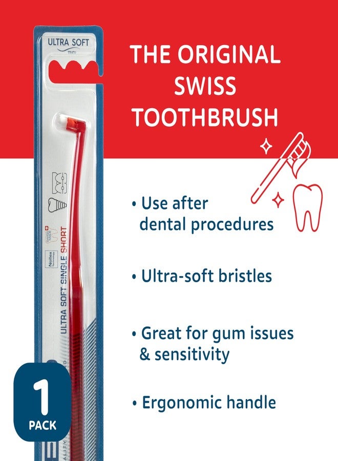 TELLO 1007.5 Adult Mega Soft Post-Op Toothbrush for Gentle Cleaning with Ergonomic Handle, Made in Switzerland, Colors Vary - Image 3
