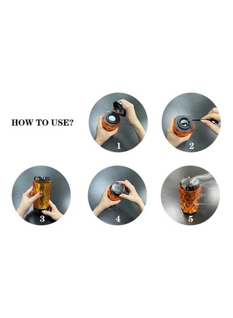 أس بي مبخرة الكترونيه فل دايموند مع مروحة رادياتير، معدن ممتاز، بطارية 2000 مللي أمبير، شحن من النوع C - المبخرة المحمولة للمنزل والسيارة والغرفة - Image 3