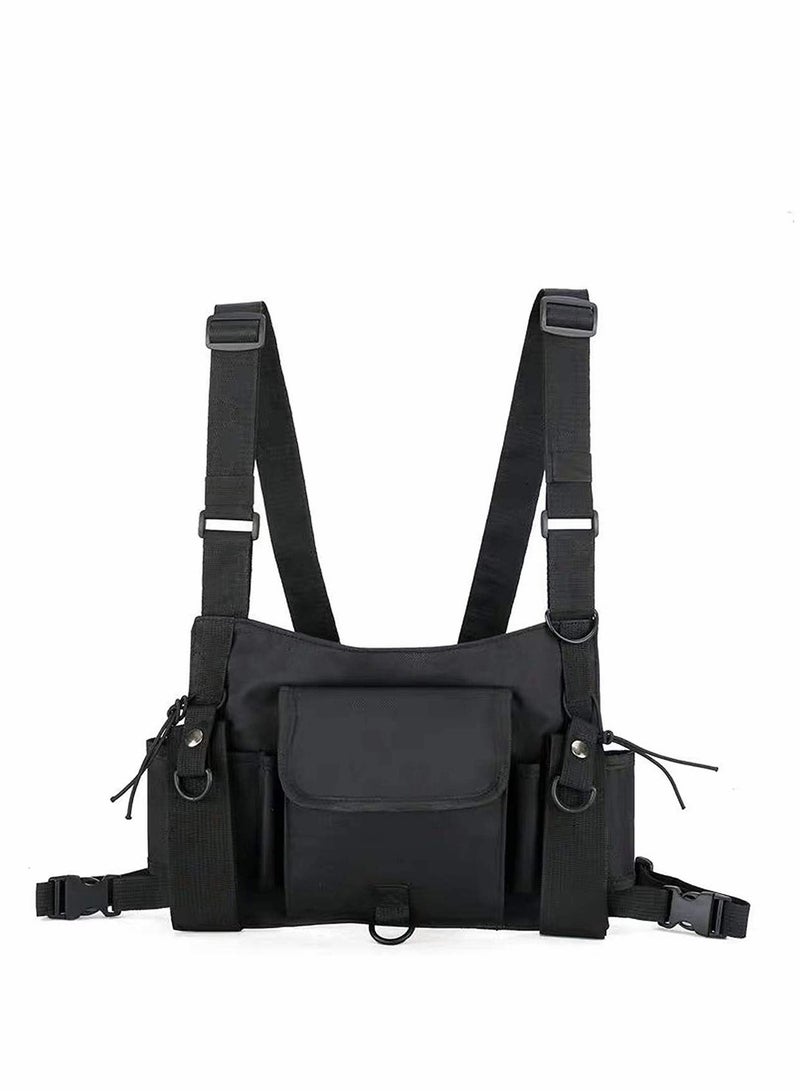 Generic Adjustable Radio Chest Harness Pouch Holster Vest for Hands-free Use, Universal Two-Way Walkie Talkie Pack and Backpack Pocket Holder - Image 1