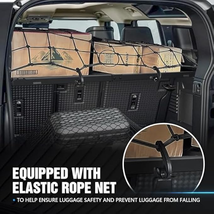 rayihni Rear Trunk Cargo Rack Basket Compatible with 2020 2021 2022 2023 2024 2025 Land Rover Defender, Interior Storage Luggage Carrier Tray Shelf Stand Organizer (Heavy Duty 350 LBS, Black) - Image 3