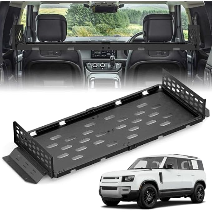 rayihni Rear Trunk Cargo Rack Basket Compatible with 2020 2021 2022 2023 2024 2025 Land Rover Defender, Interior Storage Luggage Carrier Tray Shelf Stand Organizer (Heavy Duty 350 LBS, Black) - Image 2