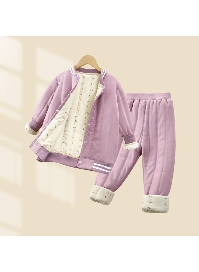 Children's School Uniform Magic Autumn And Winter New Three-layer Quilted Cotton Boys' Padded Jacket With Fleece And Thickened Inner Layer Girls' Cotton Coat Type A