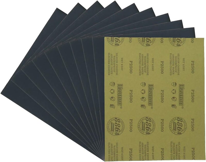 MAXMAN MAXAMN 2500 Grit Sandpaper, Wet Dry Sandpaper Sheets 9 x 11 Inches, Silicon Carbide Abrasive Sand Paper for Wood Furniture Finishing, Metal Sanding, Automotive Polishing, DIY Projects, 10 Sheets - Image 1