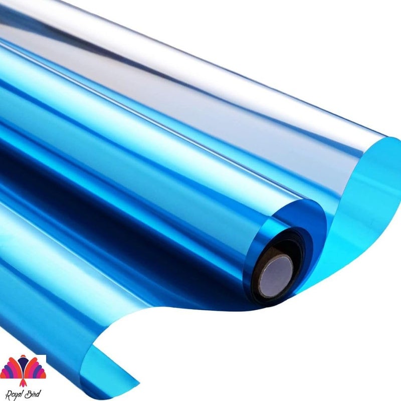 ROYAL BIRD One Way Mirror Window Film Daytime Privacy Heat Control Film Solar Film NonAdhesive Window Tint for Home and Office SilverBlue 20InhX6Feet - Image 5