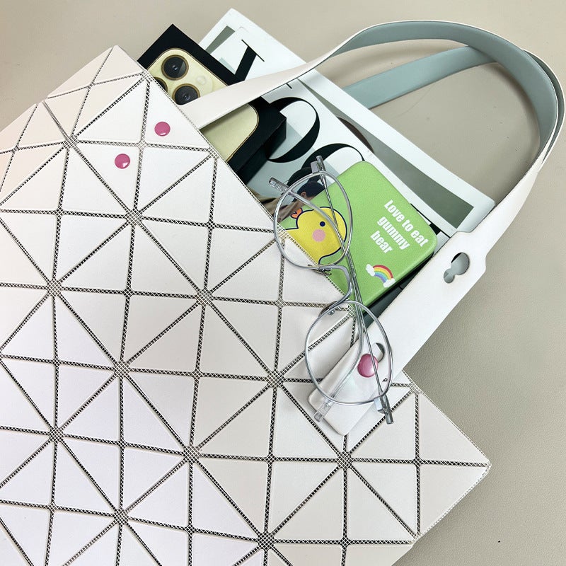 Japanese Style Quilted Handbag, Limited Edition In March, Studded Matte Large-Capacity Versatile Shoulder Tote Bag - Image 3