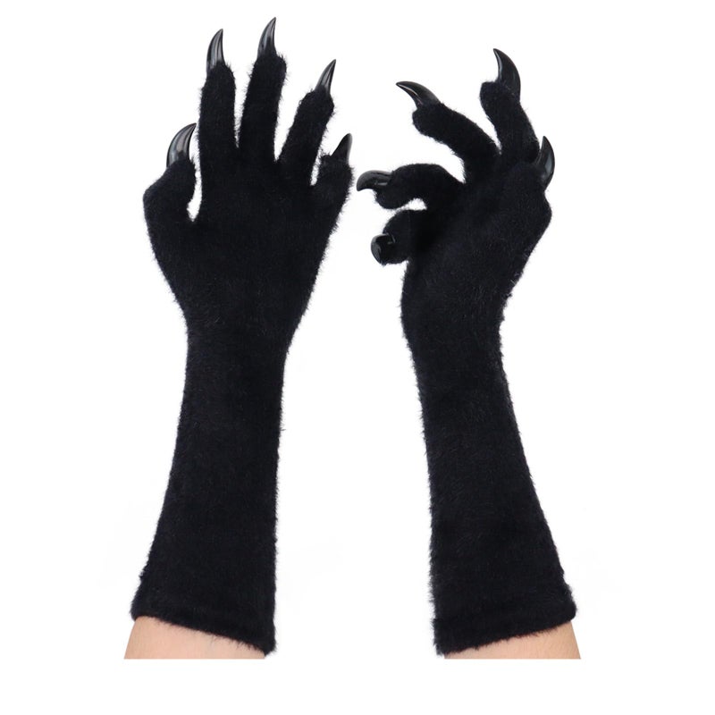 HAOAN Full Finger Paws Gloves Long Warm Mittens for Cosplay Themed Events Parties Costume Accessories - Image 1