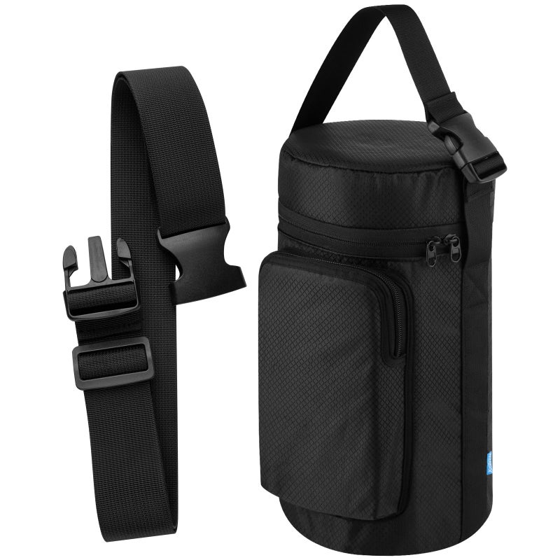 Xxerciz Water Bottle Carrier Bag for Under Armour 64oz Water Bottle Jug Water Bottle Holder with Detachable Strap and Handle Bottle Sleeve with Phone Pocket for Gym Walking - Image 2