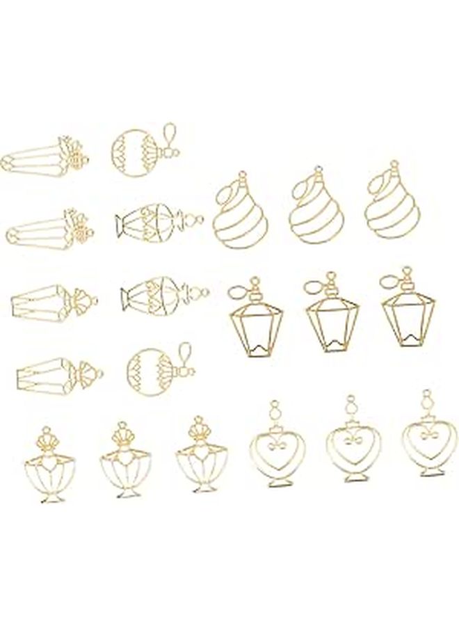 DIY Pendant Frames Perfume Border Molds Kit For Jewelry Making 20 Pcs - Image 1