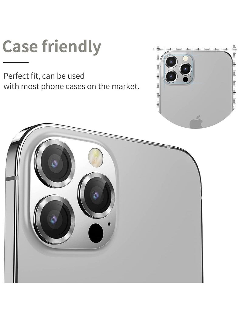 Raxoom Camera Lens Screen Protector for iphone 15 Pro/iphone 15 Pro Max 2023, 9H Transparent Camera Tempered Glass Grade Protective Cover (Silver) - Image 4
