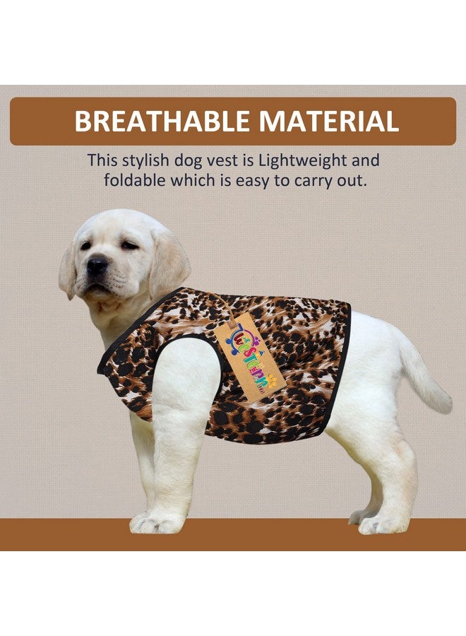 Western Era Funky Soft Cotton Dog T-Shirt | Comfortable & Breathable Dog Clothing | Sleeveless Vest Puppy Outfit |(Cheetah Print) (Medium) (16Inches) - Image 2