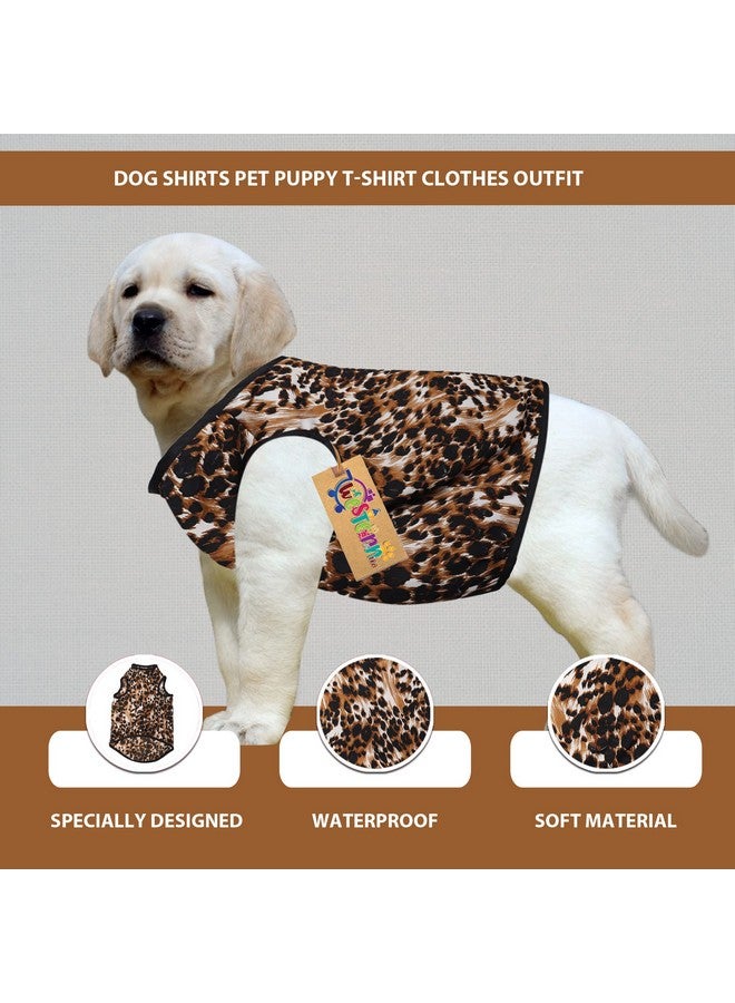 Western Era Funky Soft Cotton Dog T-Shirt | Comfortable & Breathable Dog Clothing | Sleeveless Vest Puppy Outfit |(Cheetah Print) (Medium) (16Inches) - Image 3