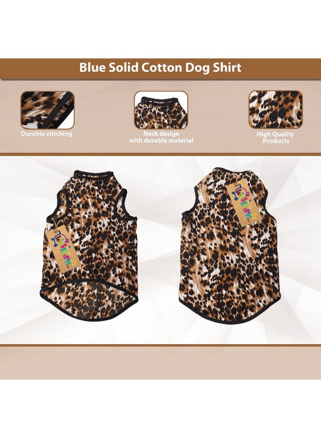 Western Era Funky Soft Cotton Dog T-Shirt | Comfortable & Breathable Dog Clothing | Sleeveless Vest Puppy Outfit |(Cheetah Print) (Medium) (16Inches) - Image 4