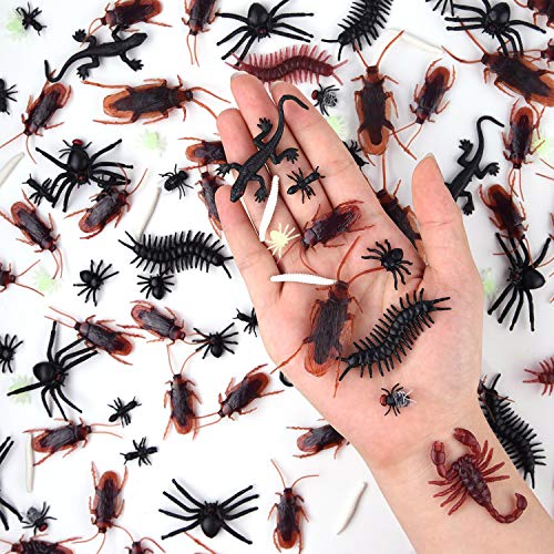 ASTARON 210 Pcs Realistic Bugs Plastic Trick Joke Toys Cockroaches Spiders Centipedes Scorpions for Halloween Party Fool's Day Decoration - Image 3