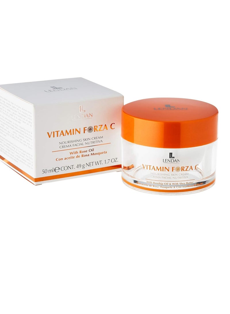 LENDAN - Vitamin C Cream - Vitamin Forza C - 50 ml - With Rosehip Oil and Shea Butter - Nourishing Facial Cream - Improves Skin Flexibility and Firmness - Image 3