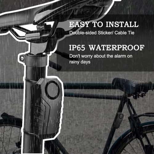 Wsdcam 113dB Bike Alarm Wireless Vibration Motion Sensor Waterproof Motorcycle Alarm with Remote - Image 3
