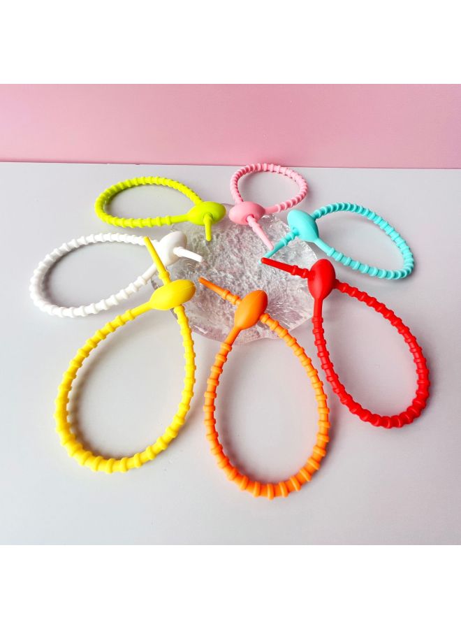 Loquat 210mm Silicone Cable Tie Data Line Finishing Winder DIY Keychain Jewelry Bag Blind Box Pendant Color Hanging-Color:Red - Image 4