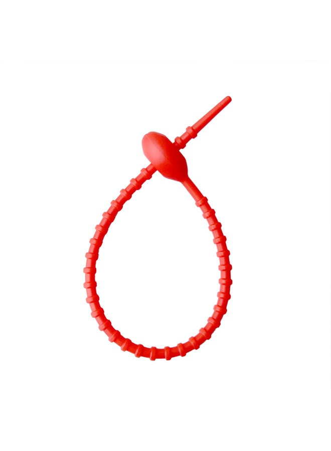 Loquat 210mm Silicone Cable Tie Data Line Finishing Winder DIY Keychain Jewelry Bag Blind Box Pendant Color Hanging-Color:Red - Image 1