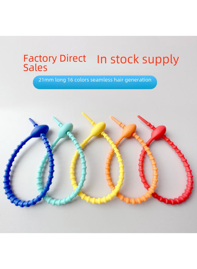 Loquat 210mm Silicone Cable Tie Data Line Finishing Winder DIY Keychain Jewelry Bag Blind Box Pendant Color Hanging-Color:Red - Image 2