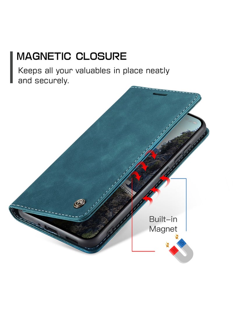 CaseMe Phone Case Luxury PU Leather Design 013 Flip Cover Card Slot Holder Cover For Oppo Reno 13 5G (Green)  - Image 3