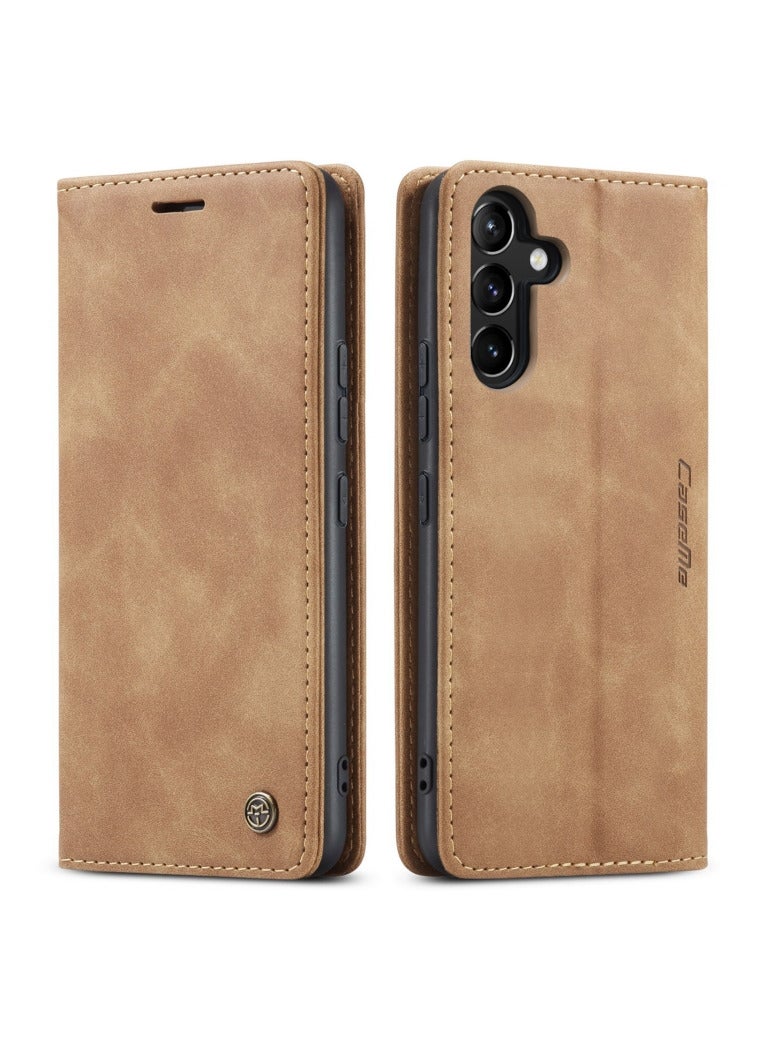 CaseMe Samsung Galaxy A54 5G Case Wallet, for Samsung Galaxy A54 5G Wallet Case Book Folding Flip Folio Case with Magnetic Kickstand Card Slots Protective Cover - Brown - Image 2