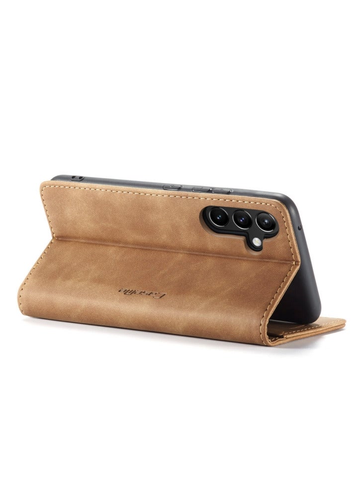 CaseMe Samsung Galaxy A54 5G Case Wallet, for Samsung Galaxy A54 5G Wallet Case Book Folding Flip Folio Case with Magnetic Kickstand Card Slots Protective Cover - Brown - Image 5