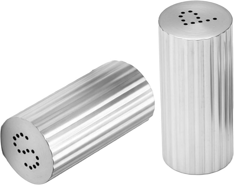 Zerodis Jars Storage Seasoning Shakers Kitchen Powder Dispenser with Adjustable Control and Nonslip Pads for Salt Chili Powder Sugar Cocoa Outdoor BBQ 2Pcs Stainless (Gold) (Silver) - Image 2