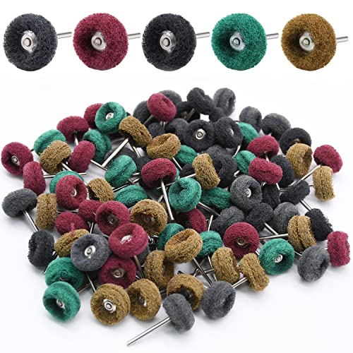 Mdvora 200pcs Abrasive Wheel, 1" Buffing Polishing Wheels, Metal Polishing Compound for Rotary Tools-1/8(3mm) Shank, 120 Grit, 180 Grit, 320 Grit, 400 Grit, 600 Grit - Image 1