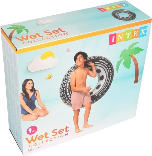 INTEX Handle Wheel Patterned Floating Ring - Inflatable Wheel Floating Ring - Wheel Sea Floating Ring - Rubber Patterned Floating Ring - Rubber Inflatable Sea Floating Ring 114 Cm.