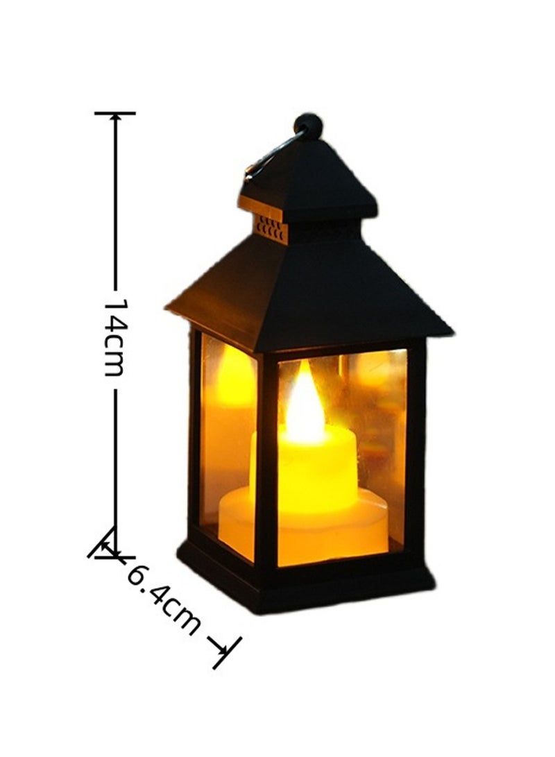 2 Pieces Decorative Lanterns LED Vintage Candle Lanterns Hanging Lanterns for Table Wedding Party Home Decorations (Batteries Included)