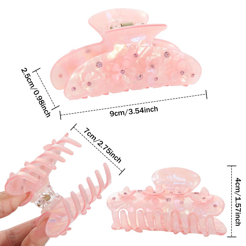 HAIMEIKANG 2Pcs Acrylic Flower Hair Claw Clips - Large for Women, Strong Hold Jaw Clip for Thick Thin Hair, Cute Non-slip Stylish Hair Accessories for Girls - Image 3
