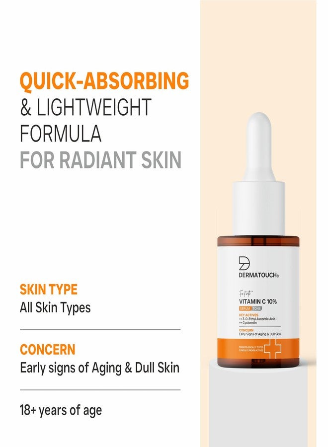 DERMATOUCH Vitamin C 10% Serum with Cycloretin - Brightening, Firming & Anti-Aging Face Serum for Men & Women | For a Radiant, Firmed & Even-Toned Skin 20ml - Image 3