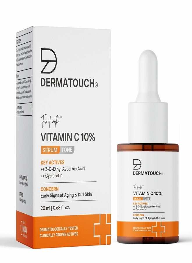 DERMATOUCH Vitamin C 10% Serum with Cycloretin - Brightening, Firming & Anti-Aging Face Serum for Men & Women | For a Radiant, Firmed & Even-Toned Skin 20ml - Image 1