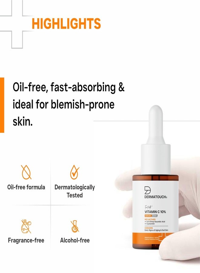 DERMATOUCH Vitamin C 10% Serum with Cycloretin - Brightening, Firming & Anti-Aging Face Serum for Men & Women | For a Radiant, Firmed & Even-Toned Skin 20ml - Image 5