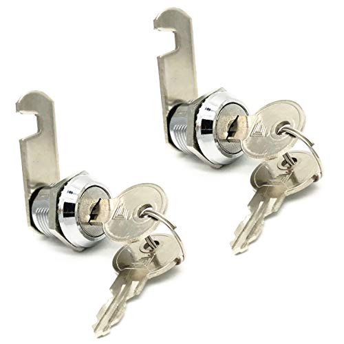 XMHF 16mm Cylinder Cam Lock Mailbox Cabinet Cupboard Drawer Furniture Tool Box Locker,90 Degree Rotation,Opens Counter-Clockwise, Keyed Different, 2Pcs - Image 1