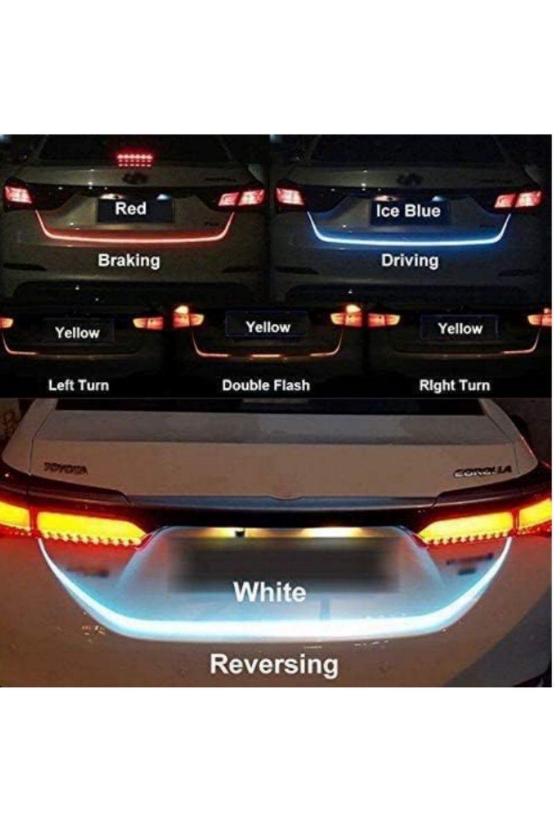 12V Car LED Strip Light Tailgate Turn Signal Bar 5 Flash Modes Brake Running Turn Hazard Reverse Universal Fit Fuse Protection 3M Adhesive Easy Install - Image 2