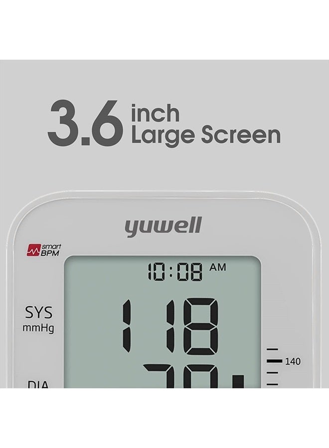 Yuwell Blood Pressure Monitor, Large Upper Arm Blood Pressure Cuff, Digital Blood Pressure Machine for Home Use, Large Display, Stores 99 Readings, Voice Broadcasting with Power Adapter and Batteries - Image 4