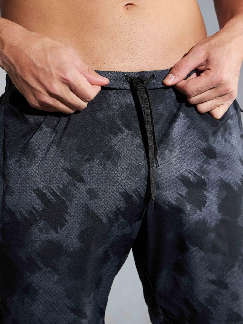 TECHNOSPORT Men's Polyester Slim Fit Shorts for Running, Sports & Gym Workout - (MSP829GPE_Grey Plague_M) - Image 3