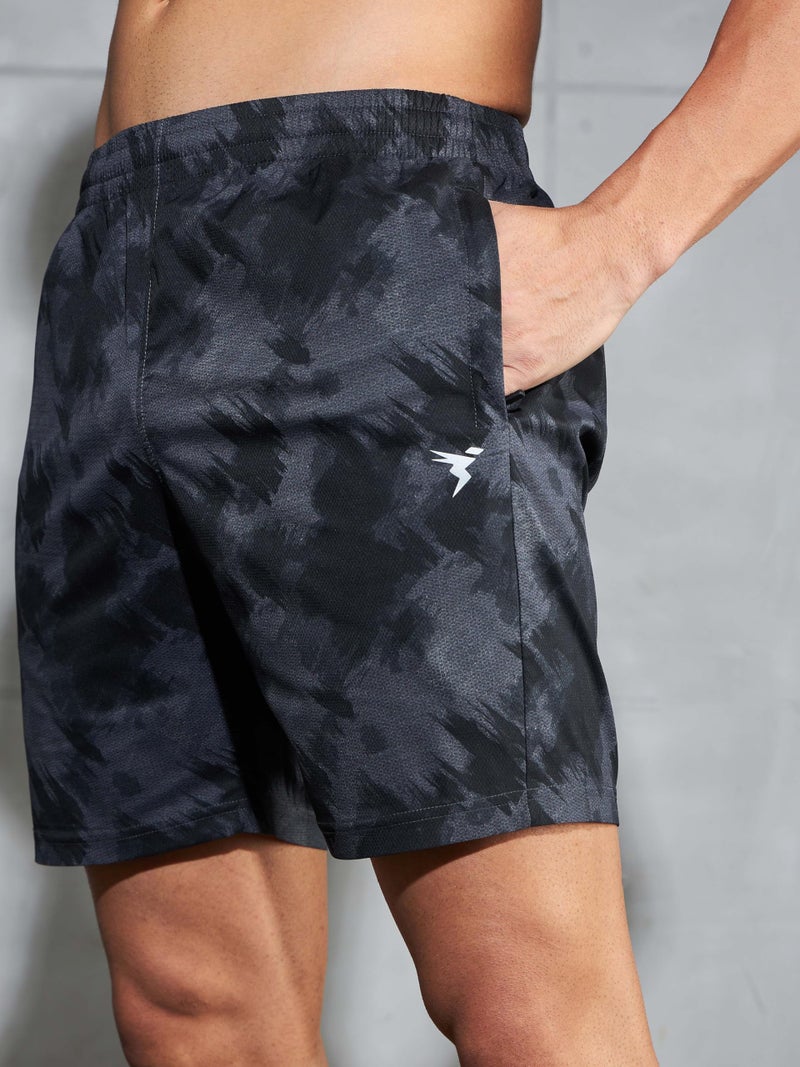 TECHNOSPORT Men's Polyester Slim Fit Shorts for Running, Sports & Gym Workout - (MSP829GPE_Grey Plague_M) - Image 4