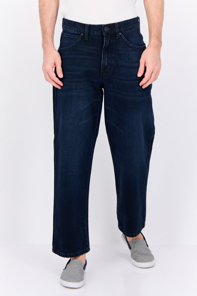 Wrangler Men Loose Fit Solid No Stretch Jeans, Dark Navy - Image 1