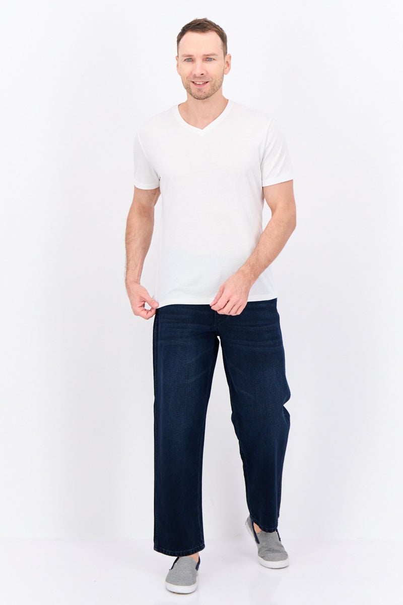 Wrangler Men Loose Fit Solid No Stretch Jeans, Dark Navy - Image 4