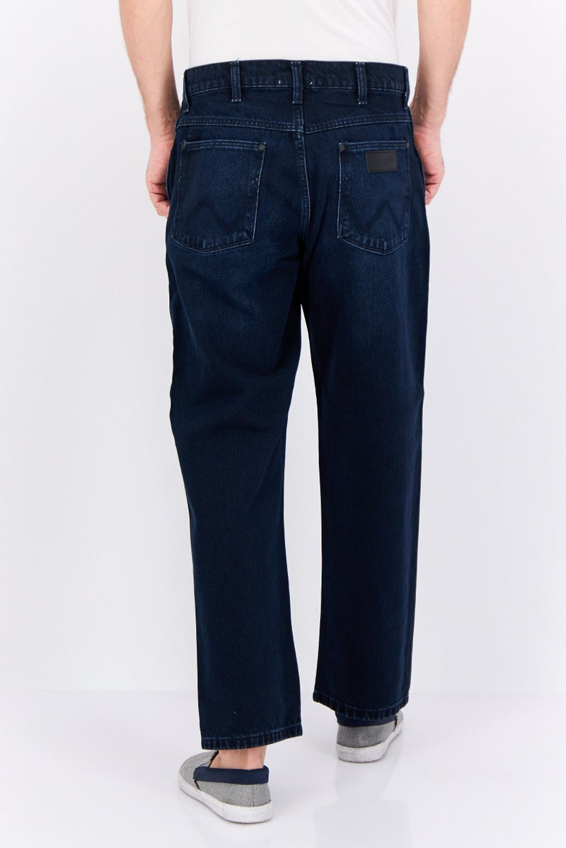Wrangler Men Loose Fit Solid No Stretch Jeans, Dark Navy - Image 3