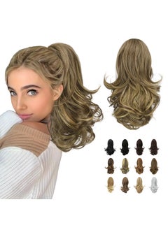 SOFEIYAN SOFEIYAN 13 Ponytail Extension Long Curly Ponytail Clip in Claw Hair Extension Natural Synthetic Hairpiece for Women Blonde  Brown 