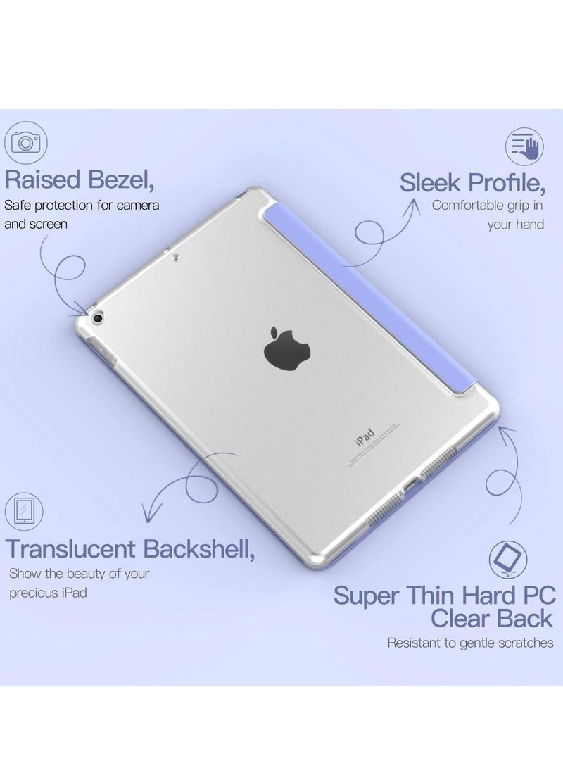 MUNTAQI iPad 10.2 Case - Slim Translucent Hard PC Protective Smart Cover with Stand for iPad 9th/8th/7th Generation (2021/2020/2019) - Lavender Purple - Image 5