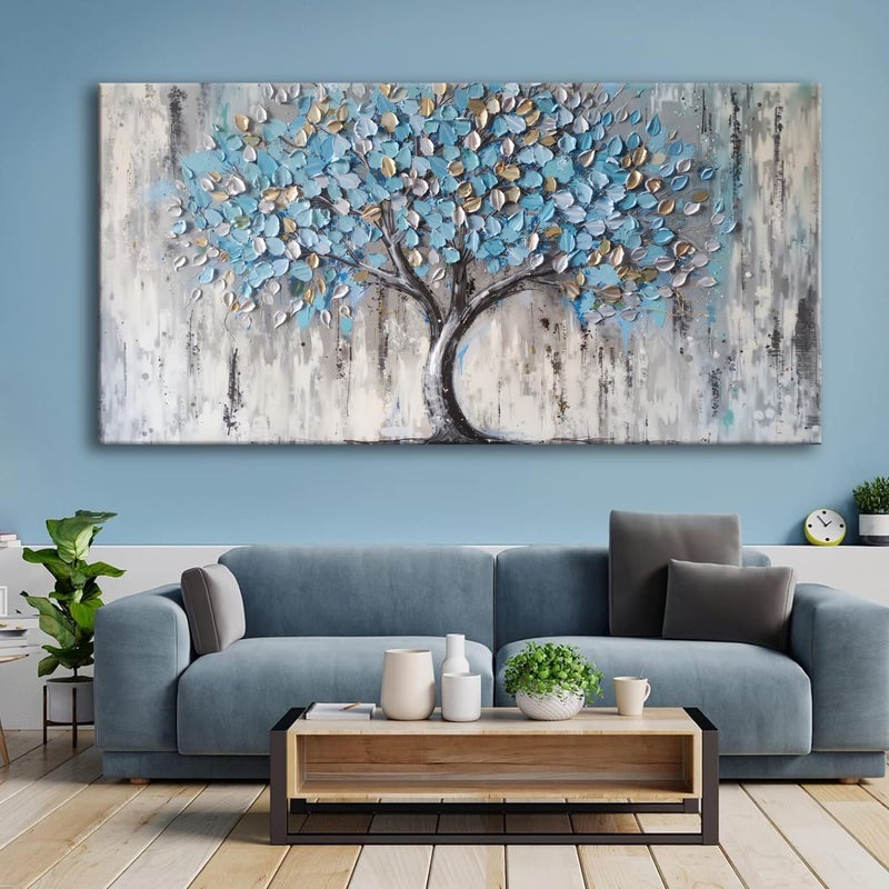 EMODA Abstract Tree Art Canvas Wall Art 60x120 cm Framed – Large Modern Botanical Tree Painting for Living Room Bedroom Office Hallway – Contemporary Neutral Nature Artwork on Premium Framed Canvas Ready to Hang - Image 4
